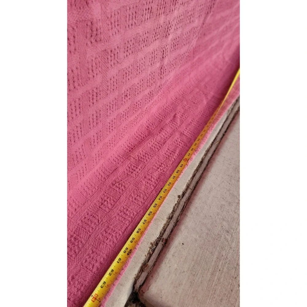 Vintage Maroon Textured Bedspread Coverlet Geometric Full Queen 84x96